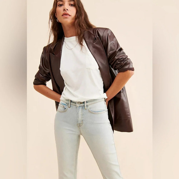 Nwt Free people, high-rise cropped straight jeans, curvy fit size 31 short - Picture 5 of 10